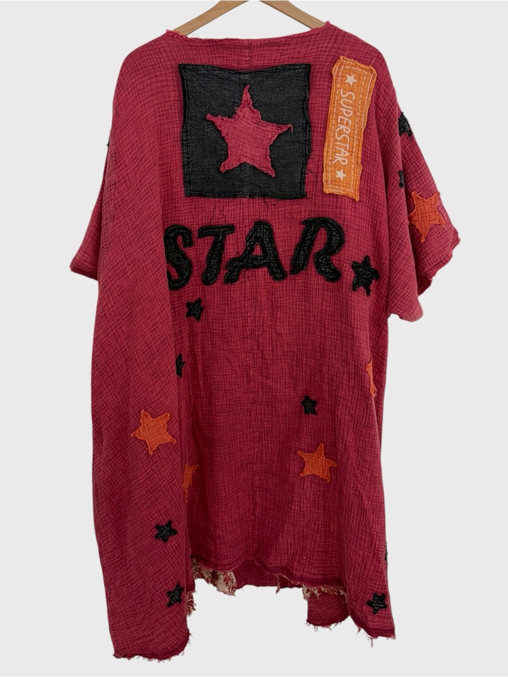 Oli & Hali Brand New Cotton Patched Super Star Duster Jacket Dress One Size